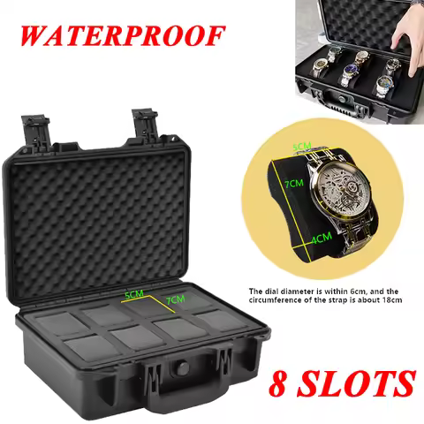 8/10/15 Grid ABS Waterproof Watch Storage Box Shockproof Safety Watch Box Watch Storage Safety Box T
