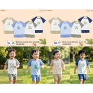 Modal Petit BERIOS B025 boys' Raglan shoulder strap short sleeve set.B046 (Size 9M-5Y)