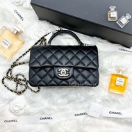 PRE OWNED  🖤 Chanel Classic Mini Flap Bag with Top Handle