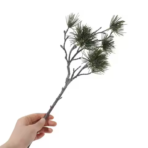 Green Artificial Pine Branch Luxury Plastic Pine Trees Plants Elegant Realistic Fake Plants For Home