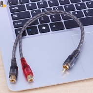 1pc 30cm 1 RCA Male to 2 RCA Female OFC Splitter Cable for Car Audio System [infinij.sg]