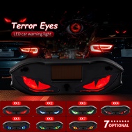 Solar LED Devil Eye Car Light RGB Dynamic Flashing Eye Lamp Wireless Window Decoration Car Accessori