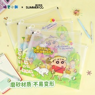 Shin-chan Transparent Zip File Bag Cartoon Pattern