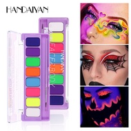Face Color Fluorescent Color Paint Palette Body Face Paint HANDAIYAN Quick-Drying Halloween 8 Colors