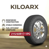 Premium KILOARX 215/60R17 1PC All-Season Tire with Kanyoto Cap, Heavy-Duty Grip and Tyre Air Cap Tay