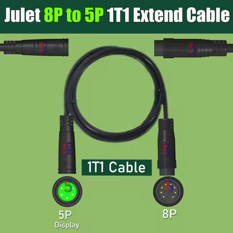 1T1 Julet Waterproof Plug Extend Cable 1T1 Cable/ 1-1 8pins to 5pins Display Plug for Ebike Controll