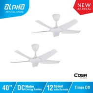 ALPHA Cosa EX9 Ceiling Fan with 5 Blades 12 Speed Remote (40") [Twin Pack]