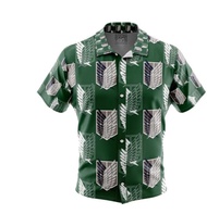 Survey Corps Attack on Titan Button Up HAWAIIan CASUAL Shirt, Size XS-6XL, Style Code133