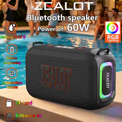 Zealot-S85 Portable Waterproof Speaker, Wireless Bluetooth Speaker 60W, Outdoor Camping Speaker, Bea