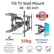 ZENO P600 40 to 80 Inch Heavy Duty Full Motion 6 Arm TV Wall Tilt Swivel Bracket Wall Mount Arm Exte