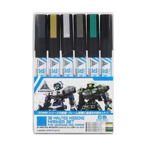 MR.HOBBY TMS01 30 Minutes Missions Marker Set 6PCS Paint Markers for Weapon and Frame GSI Creos Mode