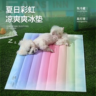 Pet Ice Pad Rainbow Gradient Ice Pad Dog Cool Mat Sleeping Pad Kennel Cool Pad Summer Ice Pad Cat Li