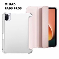 Xiaomi เคส Smart Folio for MiPad 5/5Pro  Mi Pad 5 Case with pen holder For 2021 Xiaomi Pad 5 Pro Transparent Silicone Cover with Auto Wake up Sleep For Xiaomi Pad Case