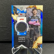 F1 Topps Finest Card (PRICE BOX) - Pierre Gasly (44/75) Race WORD Patch - BLUE RAINBOW - Alpine F1 T