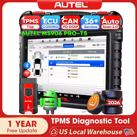 Autel MaxiSYS MS906 PRO-TS TPMS Diagnostic Tools Bidirectional Scanner, 3000+ Tests, DOIP&CAN FD, Up
