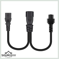 SOURCE 3Pin Connector IEC320-C14 to IEC320-C13+C5 Converter Adapter Power Cable Cord