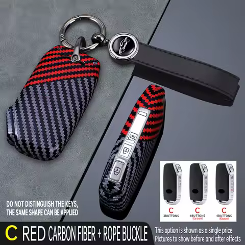 Carbon Fiber Car Key Cover Fob Case Shell for Kia K3/K5 DL3/K7/K8 GL3/Sorento MQ4/KA4 Carnival/Sport