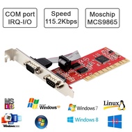 Card PCI ra 2 COM9/Serial port/DB9/RS232 UNITEK Y-7503 (Moschip MCS9865)