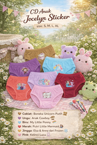 CD Anak Perempuan Jocelyn | Celana dalam anak murah | Bahan Lembut | Motif Karakter