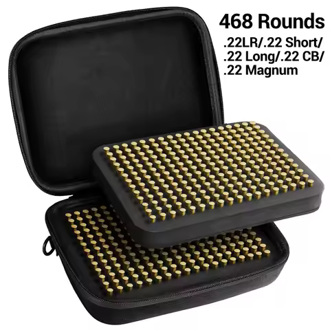 468 Rounds .22LR Ammo Storage Box .22LR/.22 Short/.22 Long Ammo Case Portable Bullet Pouch 9mm .223 