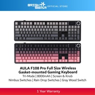AULA F108 PRO Full Size Wireless Gaming Keyboard - Gradient Pink/Gray