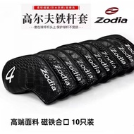 Golf Club Cover Zodia Golf Iron Cover Cap Cover Pebbled Leather Magnet Closure
