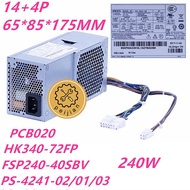 Lenovo New PSU For M82 4550 E31 72 73 H3050 Q77 A75 240W Power Supply PS-4241-02/01 PS-4241-03 HK340