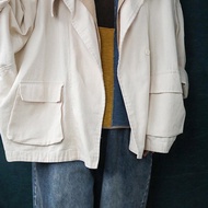 Áo khoác denim kaki nữ thu đông form rộng dáng lửng không kén dáng mặc chất vải Kaki mềm chuẩn form