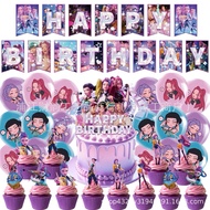Huntrix birthday decoration goodies gift saja boy Kpop demon hunter hari jadi Huntrix balloons happy