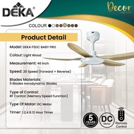 DEKA Fan DEKA F5DC BABY PRO 46 Inch 5 Blades 20 Speed Forward + Reverse DC Motor Remote Control Ceil