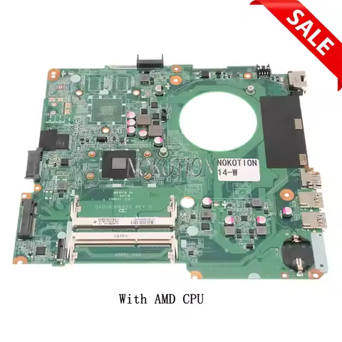 Nokotion For HP DA0U93MB6D0 DA0U93MB6D2 Main board 4 Pavilion 14-W Laptop Motherboard With AMD CPU