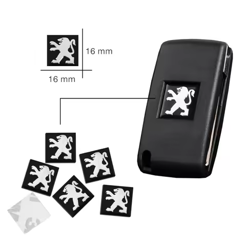 NEW 16mm Fob Car Logo Sticker for Car Remote Control Key For Peugeot 208 E-208 2008 E-2008 E-3008 30