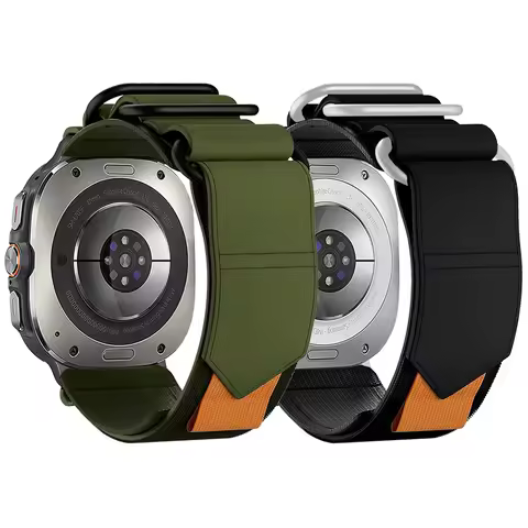 Leather + Nylon Watch Band For Samsung Galaxy Watch Ultra 2025 Strap Bracelet For Galaxy Watch Ultra