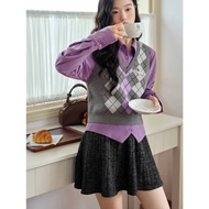 [Preorder] KUOSE : Argyle Knit Vest