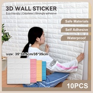 10pcs Wallpaper 35X38.5cm Wall Stickers PE Foam 3D WallPaper Brick safety Waterproof Self Adhesive