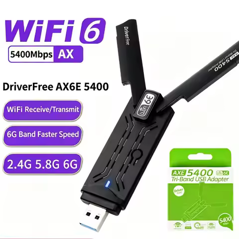 WiFi6E AX5400 USB3.0 Adapter Triple Band 2.4G/5G/6GHz Wireless Network Card 802.11AX High Gain Anten