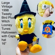 Halloween Tweety Bird Doll Size 16 With Weight Beads Bean Bag Plush Looney Tunes