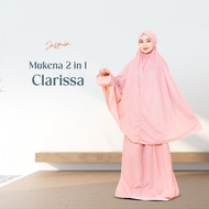 JasminShop12 - Clarissa Mukena Travel - Lasercut Parachute Plain Mukena | Mukena Travel + Pouch Tele
