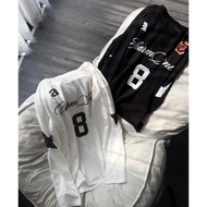Long-sleeved Cotton Blend T-shirt with Number 8 Printed