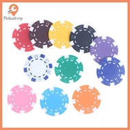Pinkcat 10 Pcs ABS Plastic Poker Chips Casino Texas Hold'em Poker Metal Coins 11.5g Chips Poker Game
