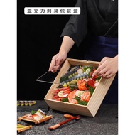 日式刺身壽司外賣盒實木盒壽喜鍋餐盒子一次性盤火鍋菜盤盤子外帶