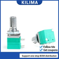 10Pcs Potentiometer RV097NS 5pin 5K 10K 20K 50K 100K 500K with a Switch Audio Shaft 15mm Amplifier S