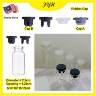 🎀READY STOCK🎀 Rubber Cap Glass Bottle Vial Serum Ampoule Glass Storage Jar 5ml 8ml 10ml 15ml 20ml Gl