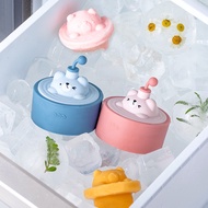 【Swimming Bear】Silicone Ice Mold Box Ice Cube Mould Creative Cute Ice Making Box Frozen Ice Molder