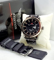 Kado Cowok Jam Tangan Swiss Army Aviation Paket Free Box dan Strap