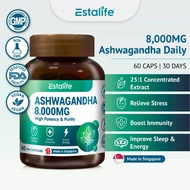 [NEW] Estalife Ashwagandha 8000MG | Pure Extract Supplement | Stress Sleep Immunity Energy Mood