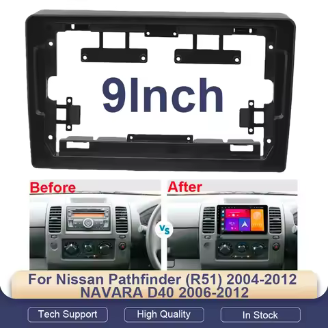 9"Car Radio Fascia Android MP5 Player Frame For Nissan Pathfinder (R51) 2004-2012 NAVARA D40 2006-20