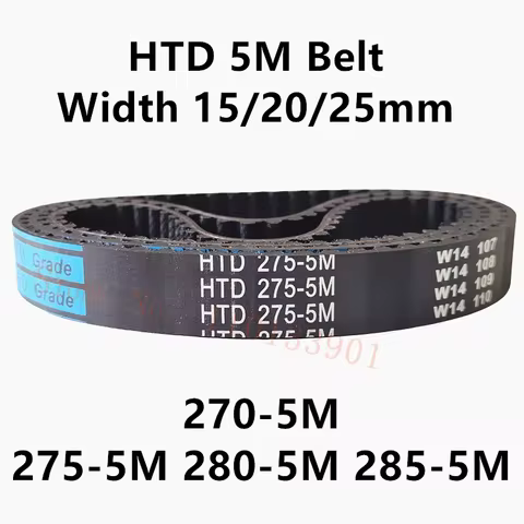 HTD 5M Timing Belt C=270 275 280 285 Width 15/20/25mm Teeth 54 55 56 57 HTD5M synchronous Belt 270-5