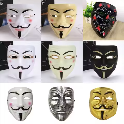 V for Vendetta Mask Multiple Colour Cosplay Mask Anonymous Movie Guy Fawkes Halloween Masquerade Par