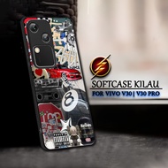 [SC46] Softcase VIVO V30 | V30 PRO | Abstract Cars Glitter Case | Silicon Glass Mica Camera Protecto